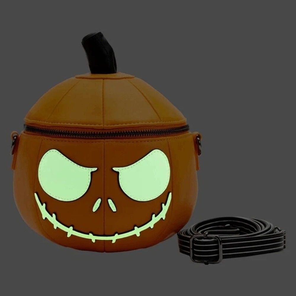 Loungefly Disney The Nightmare Before Christmas Jack Glow Pumpkin Crossbody Bag - Picture 2 of 6
